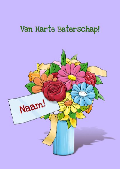 Beterschapskaart opkikkertje met hartje 3