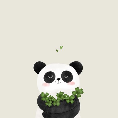 Beterschapskaart panda klavertjes vier voor kind 2
