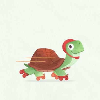 Beterschapskaart schildpad rolschaatsen herstel maar snel 2