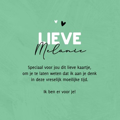 Beterschapskaart veel liefs dikke knuffel groen hartjes 3