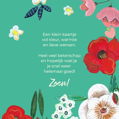 Beterschapskaart vogel met bloemen kleurrijk 3