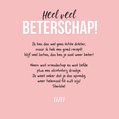 Beterschapskaart vrouw opkikker dokter ziekenhuis kikker 3