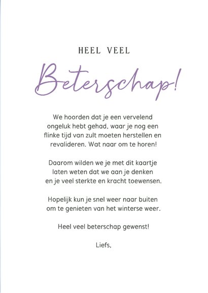 Beterschapskaart winter een plantje dat uit sneeuw steekt 3