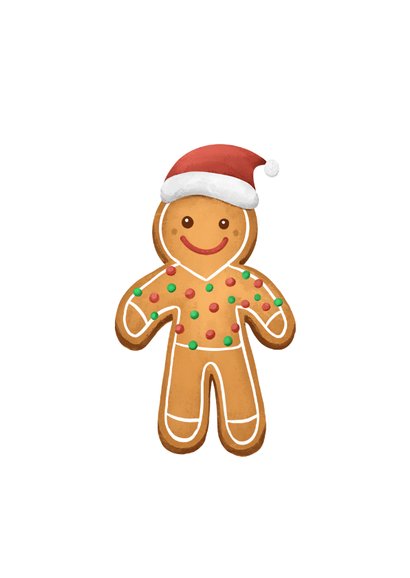 Beterschapskaartje gingerbreadman been gebroken 2