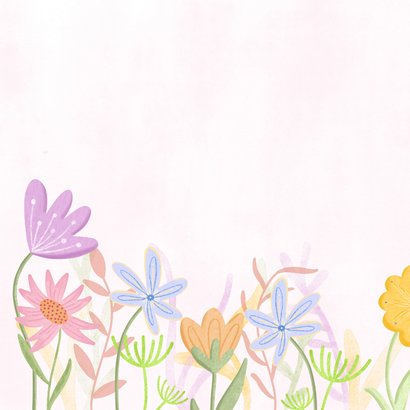 Beterschapskaartje met kleurrijke bloemen dikke knuffel 2