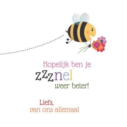 Beterschapskaartje van harte beterzzzchap bijtje 3
