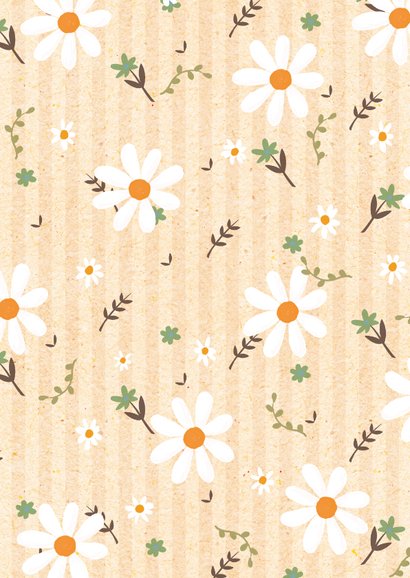 Beterschapsknuffel - flowers and stripes - beterschapskaart Achterkant