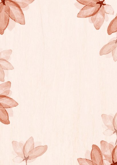 Bidprent foto bloemen stijlvol hout waterverf bloesem Achterkant