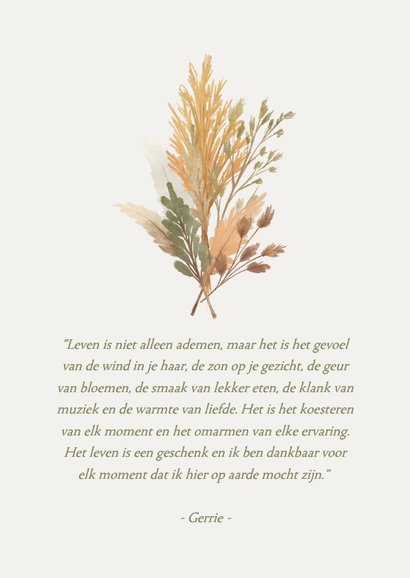 Bidprentje droogbloemen natuurlijke takjes neutraal foto 2