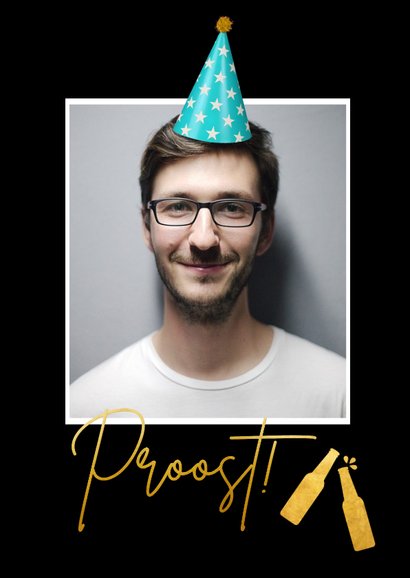 Bier verjaardagskaart met papieren toost als troost 2