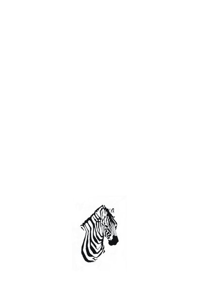 Bijzondere kaart met Zebra illustratie zwart-wit 2