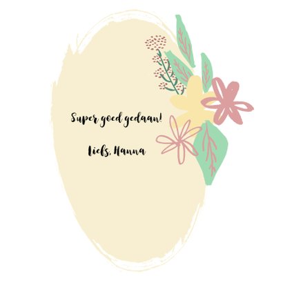 Blanco felicitatiekaart met bloemenkrans 3
