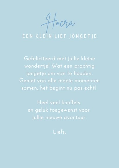 Blauw felicitatiekaartje geboorte lammetje schaap bijtje 3