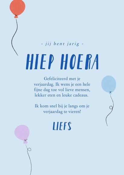 Blauw foto verjaardagskaartje met patroon eendjes 3
