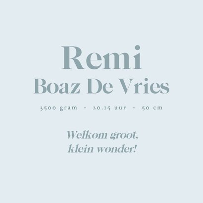 Blauw geboortekaartje met schattige poolvosjes en sterretjes 2