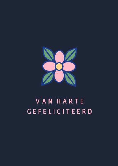 Blauwe verjaardagskaart met bloemen 2