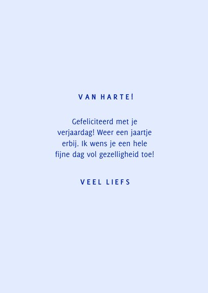 Blauwe verjaardagskaart met fietsen happy birthday 3