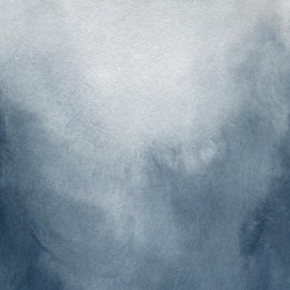 Blauwe waterverf jubileumkaart met polaroid foto Achterkant