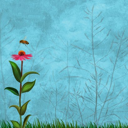 Bloem met vogel 2
