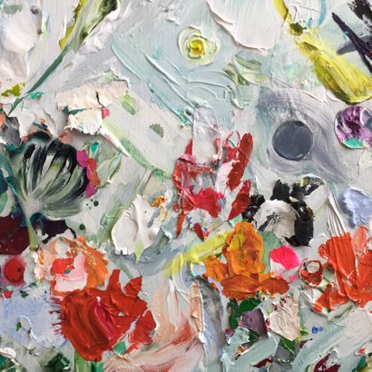 Bloemen kunst eigen txt en achtergrondkleur 2