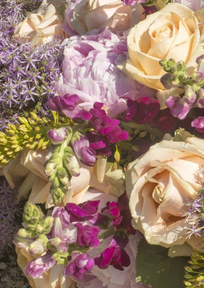 Bloemen luxe bloemetje geel-lila 2
