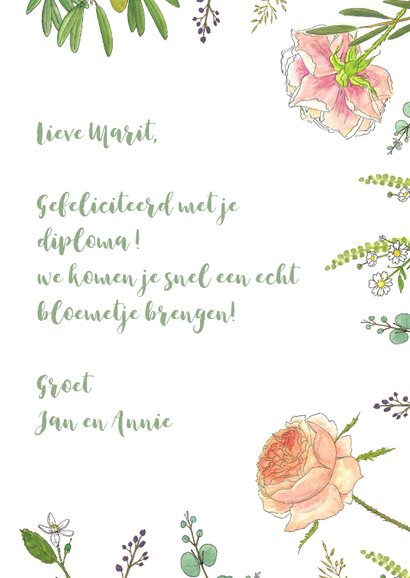 Bloemenkaart aquarel rozen 3