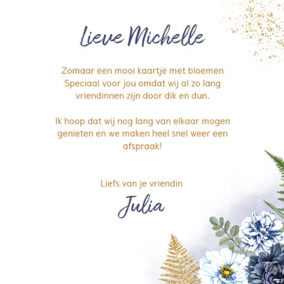Bloemenkaart blauwe rozen 3