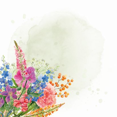 Bloemenkaart - Bloemenboeket met watercolor 2