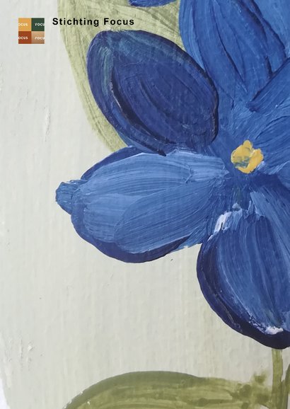Bloemenkaart met blauwe bloemen 2