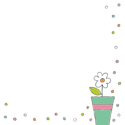 Bloemenkaart met witte bloem in een pot 3