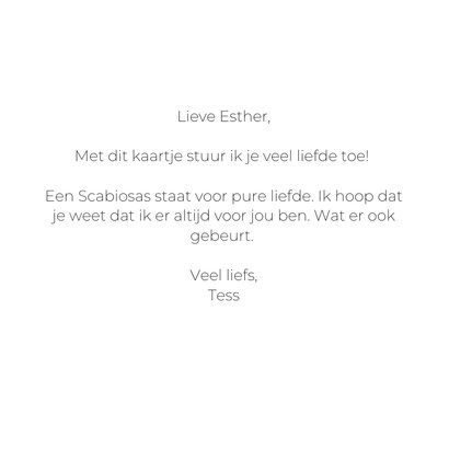 Bloemenkaart scabiosaskaart vol liefde 3