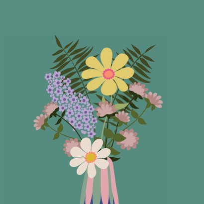 Bloemenkaart - vaas met bloemen 2