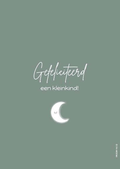 Bohemian felicitatiekaart geboorte kleinkind met wieg 2