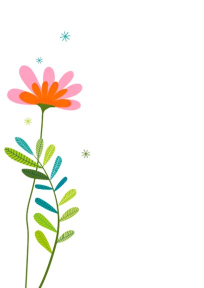 Bos bloemen in vaas op waterverf 2