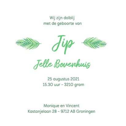 Botanisch geboortekaartje eigen foto 3