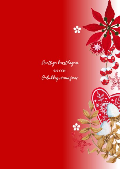 Botanische bloemen rand kerstster 3