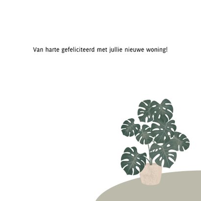 Botanische kaart nieuwe woning met plantenillustratie 3