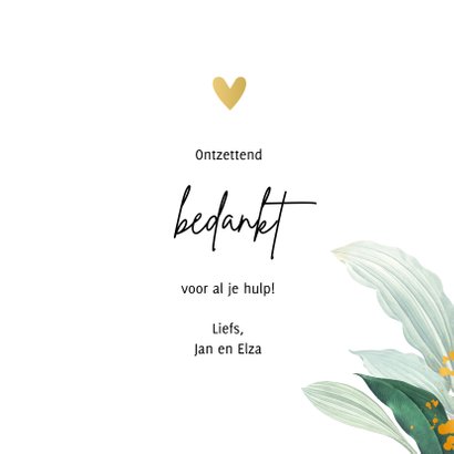 Botanische kaart 'Thank you' 3