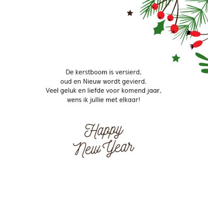Botanische kerstkaart merry christmas 3