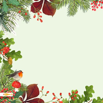 Botanische kerstkaart met foto 2