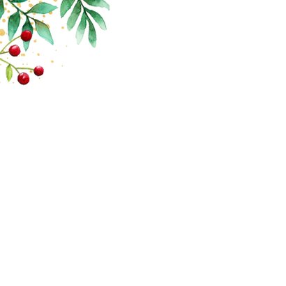 Botanische kerstkaart met goudlook 2