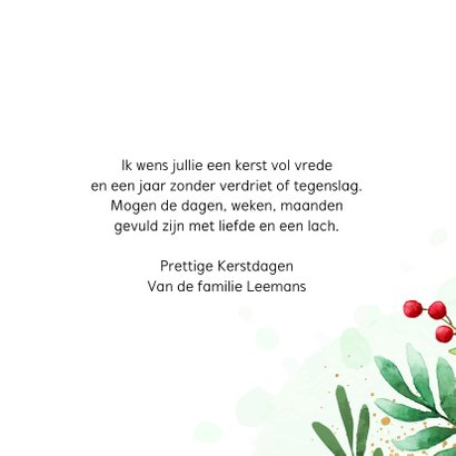 Botanische kerstkaart met goudlook 3
