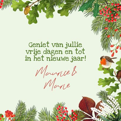 Botanische kerstkaart met kaars 3