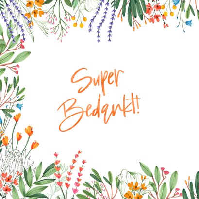 Botanische kleurrijke bedankkaart handlettering typografie 2