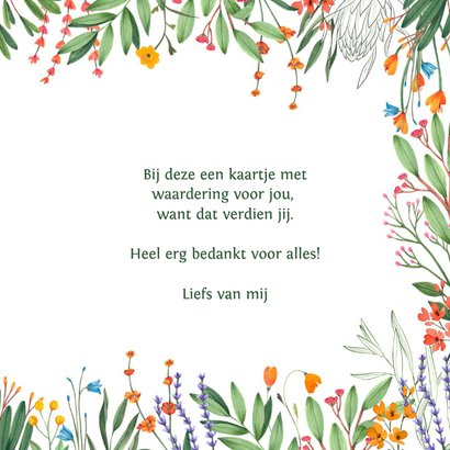 Botanische kleurrijke bedankkaart handlettering typografie 3