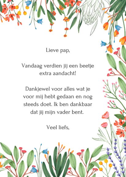 Botanische kleurrijke vaderdag kaart voor hele fijne vader 3