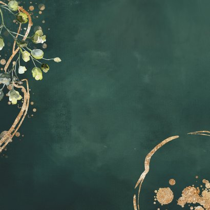 Botanische trouwkaart met groene watercolor Achterkant