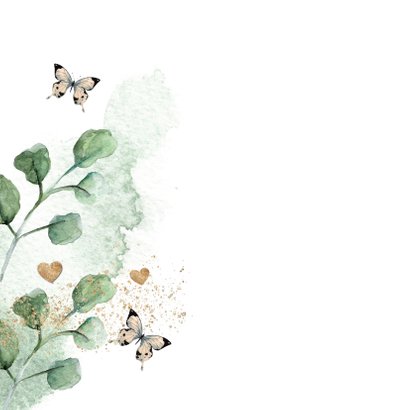 Botanische verjaardagskaart met vlinders 2
