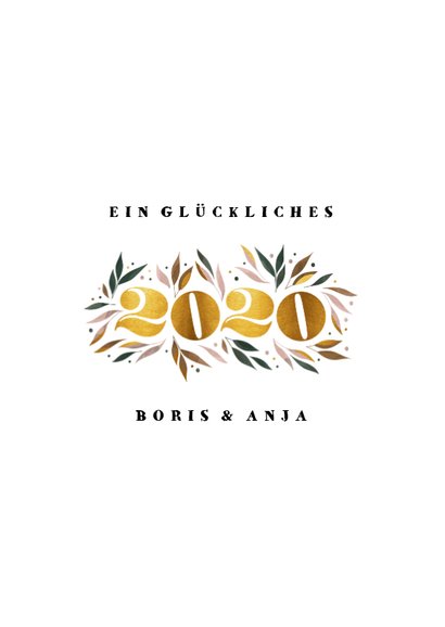 Botanische Weihnachtskarte 2020 gold mit Foto 3