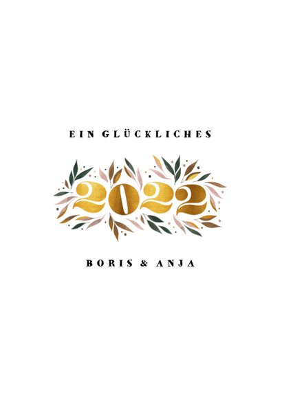 Botanische Weihnachtskarte 2022 gold mit Foto 3